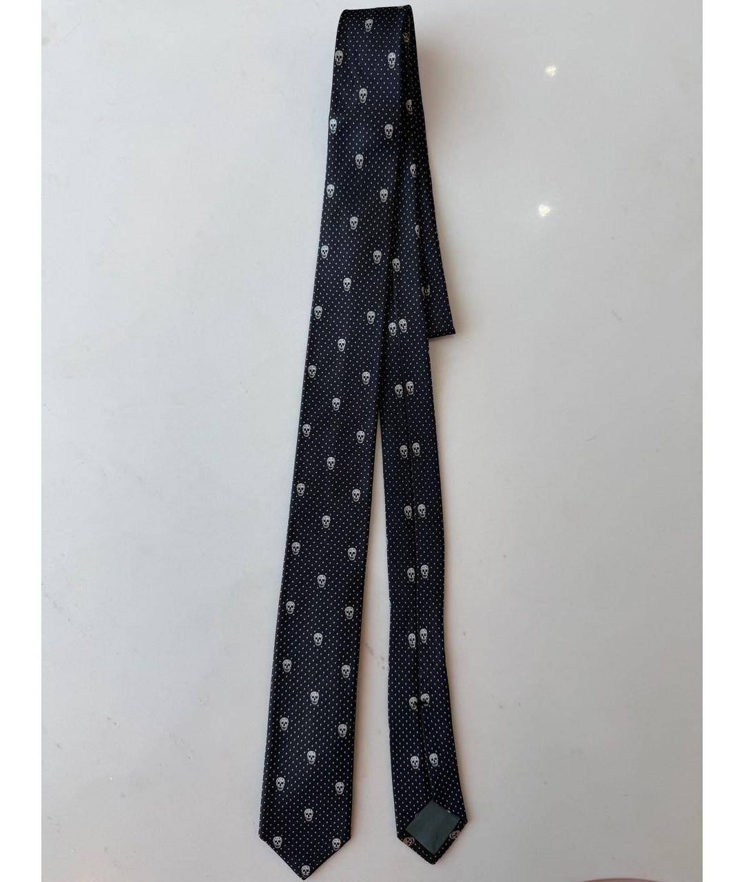 ALEXANDER MCQUEEN Черный шелковый галстук, фото 2