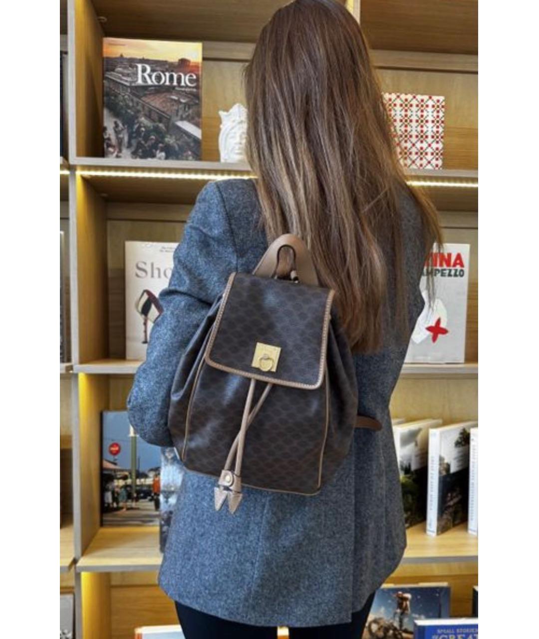 CELINE Коричневый кожаный рюкзак, фото 3