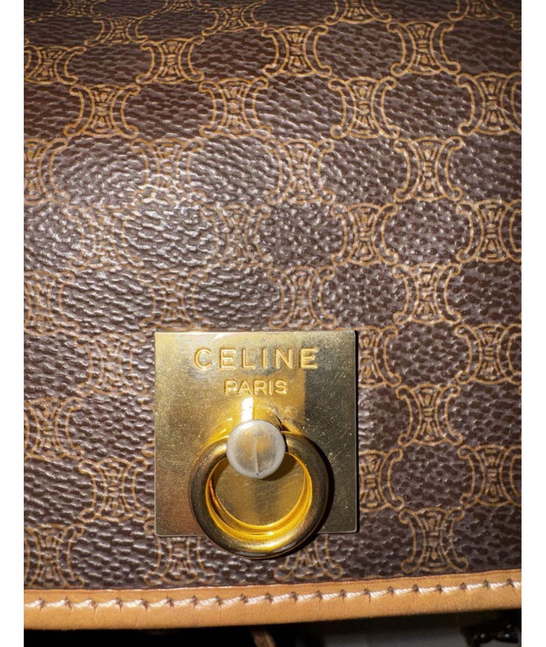 CELINE Коричневый кожаный рюкзак, фото 5
