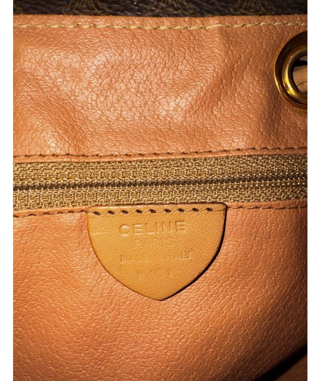 CELINE Коричневый кожаный рюкзак, фото 6