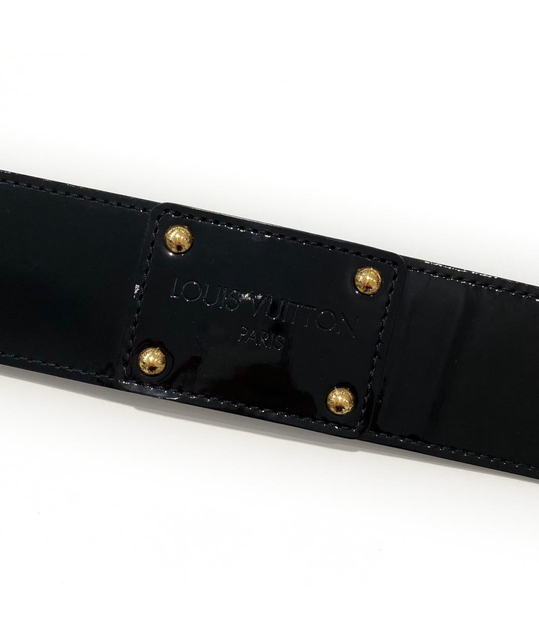 LOUIS VUITTON Черный ремень из лакированной кожи, фото 4