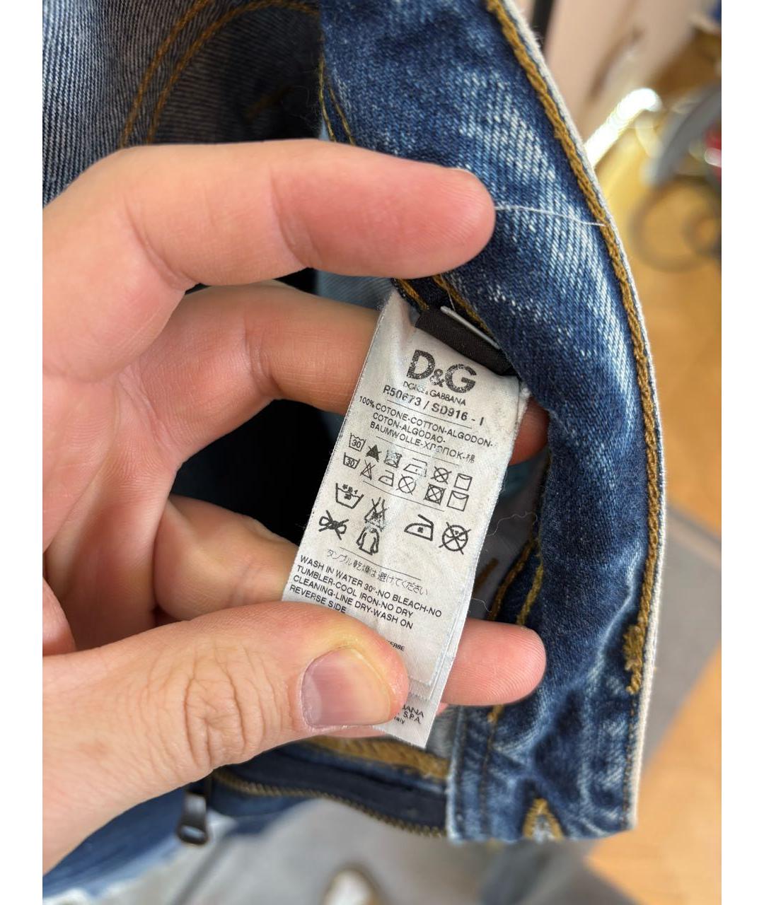 DOLCE&GABBANA Синие хлопковые джинсы скинни, фото 6