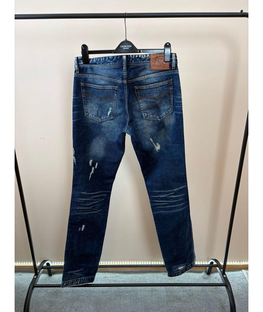 DOLCE&GABBANA Синие хлопковые джинсы скинни, фото 2