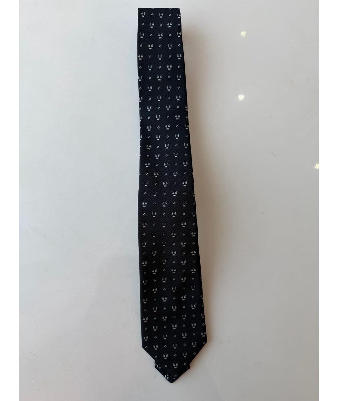 FENDI Темно-синий шелковый галстук, фото 5