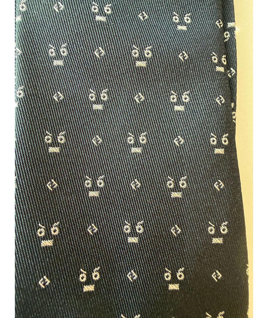 FENDI Темно-синий шелковый галстук, фото 4