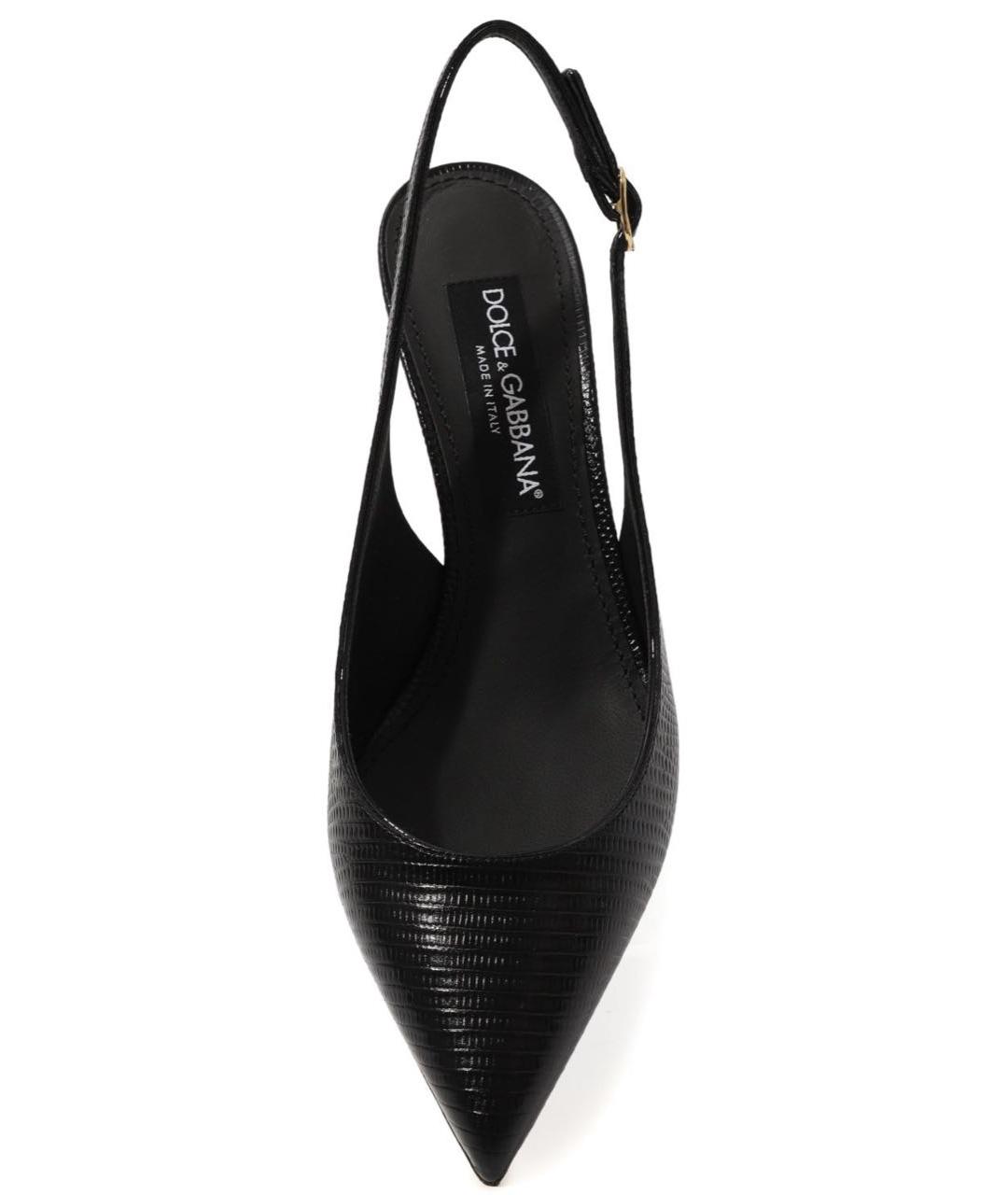 DOLCE&GABBANA Черные кожаные туфли, фото 4