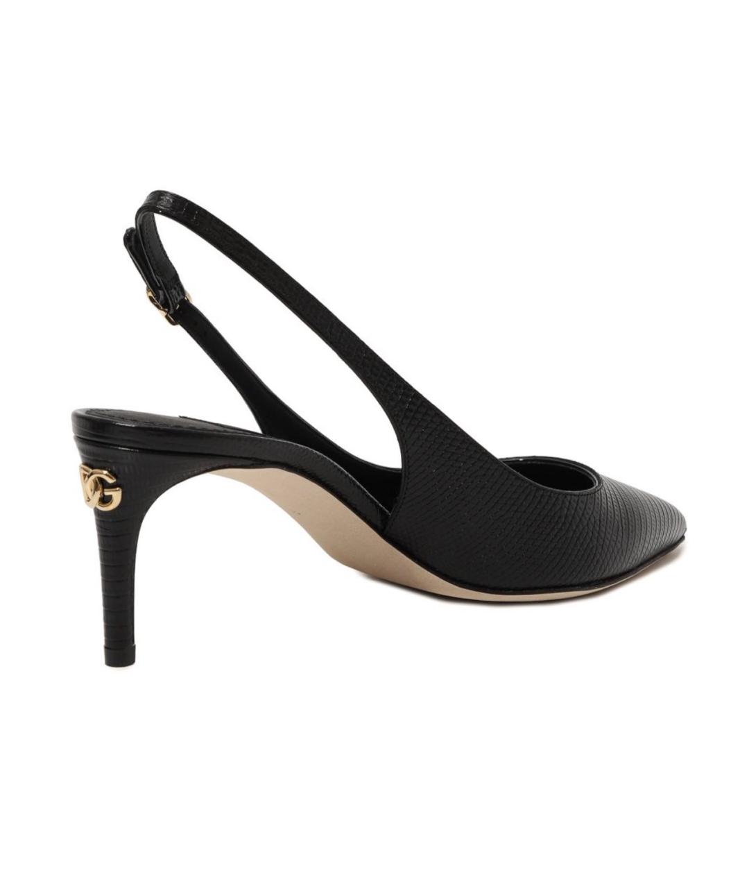 DOLCE&GABBANA Черные кожаные туфли, фото 2