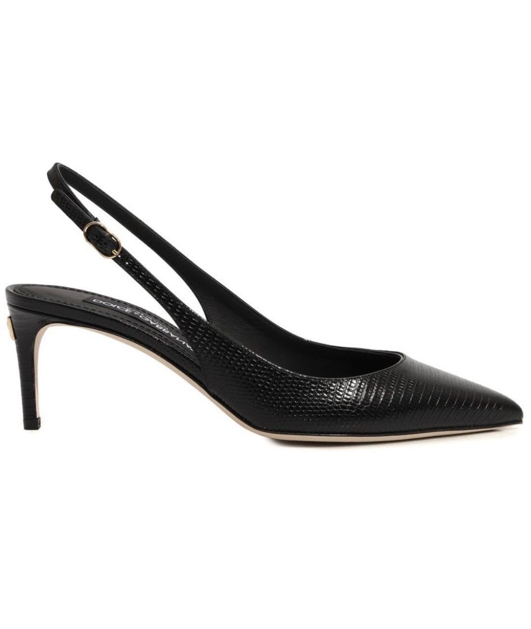 DOLCE&GABBANA Черные кожаные туфли, фото 5