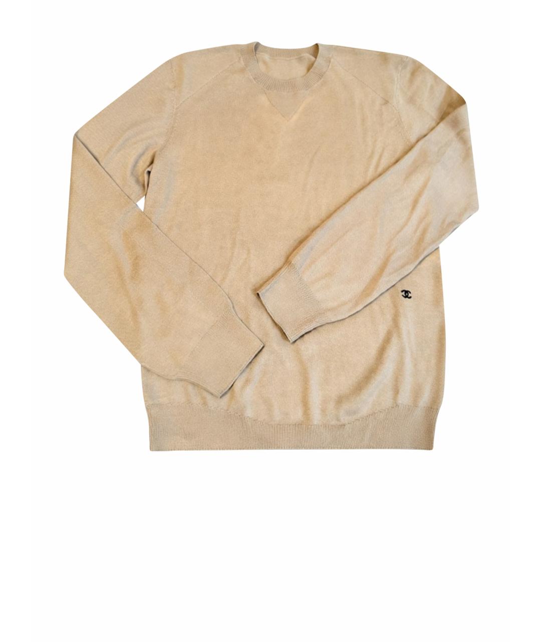 CHANEL Бежевый кашемировый джемпер / свитер, фото 1