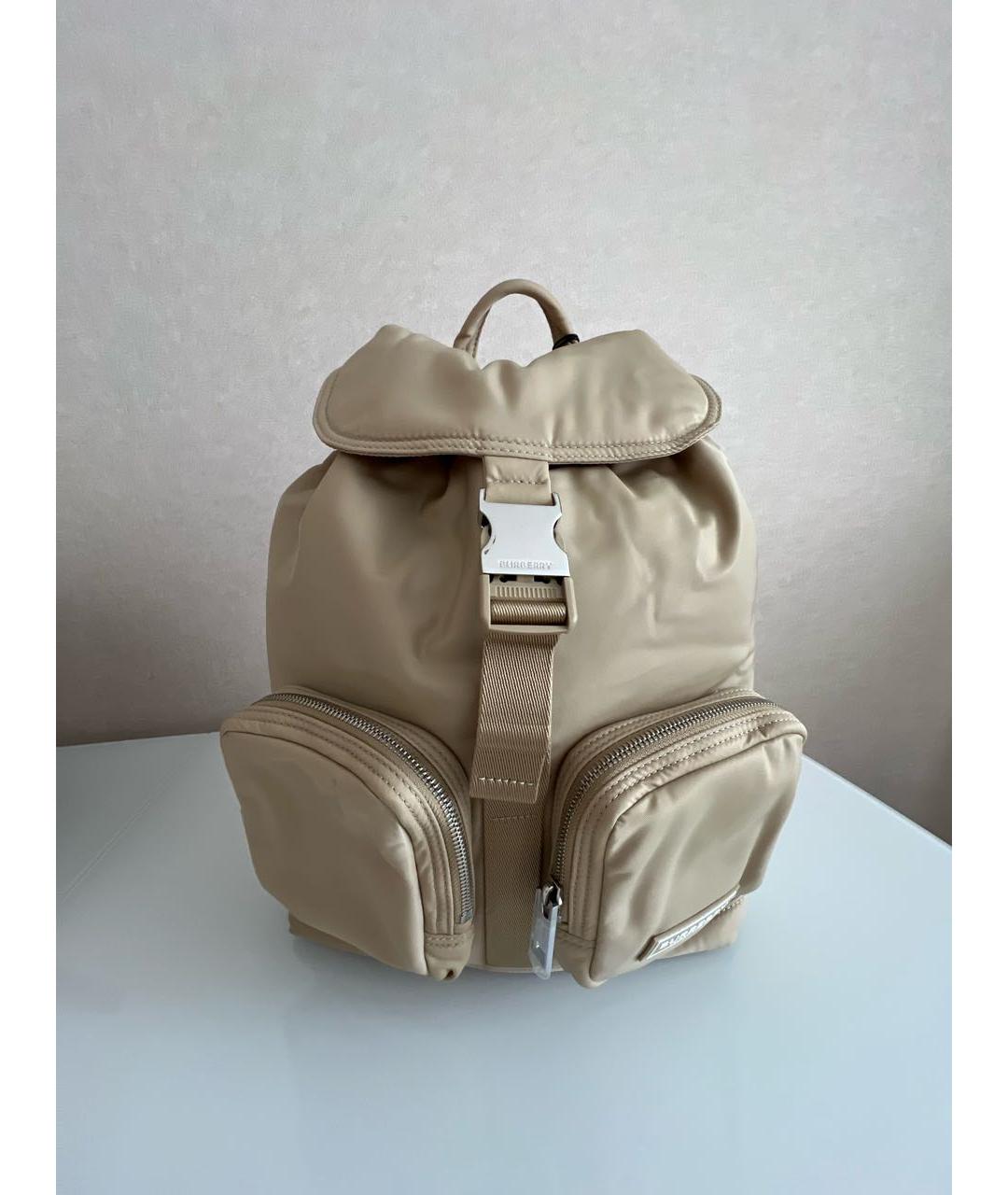 BURBERRY Бежевый синтетический рюкзак, фото 7