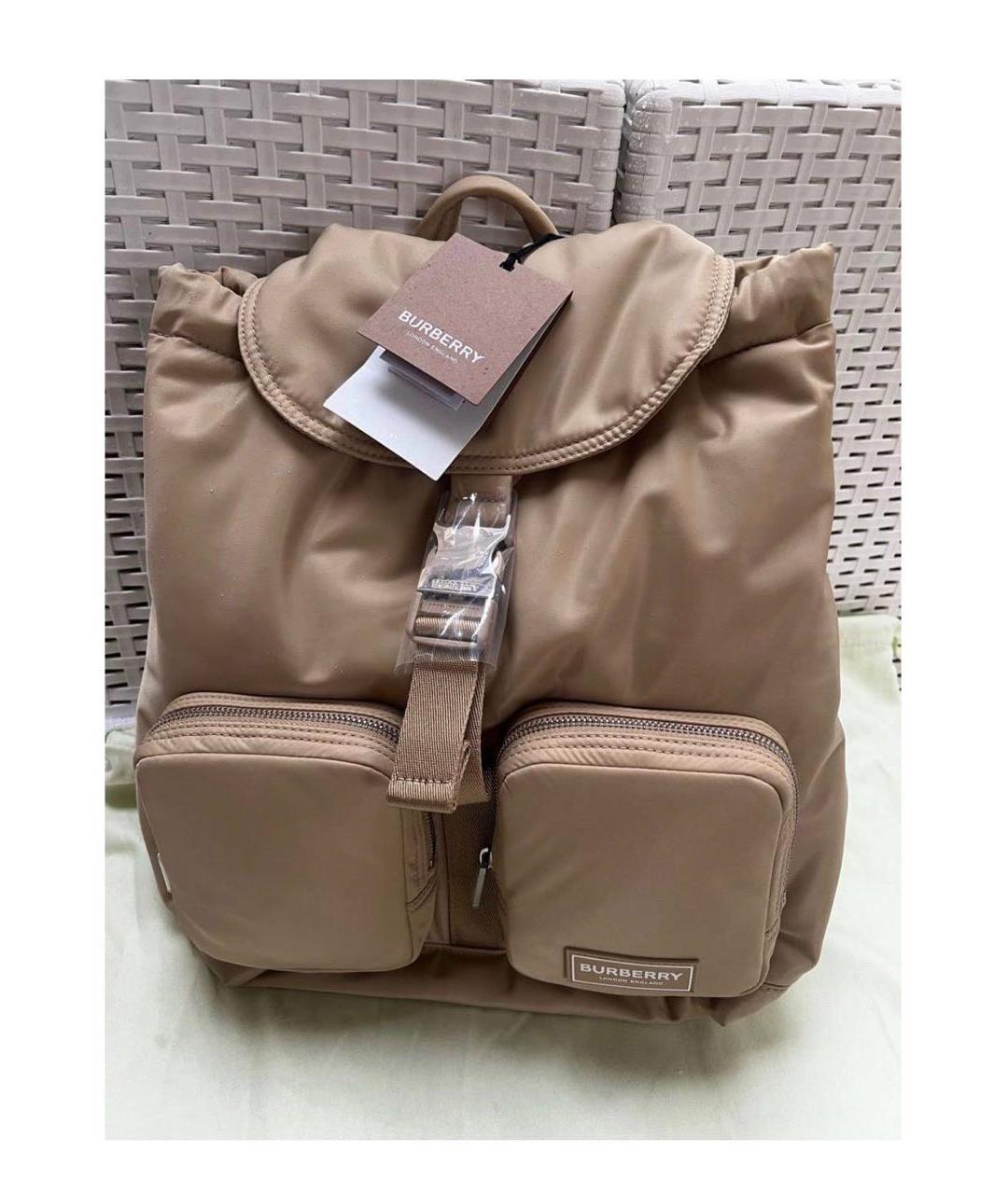 BURBERRY Бежевый синтетический рюкзак, фото 3