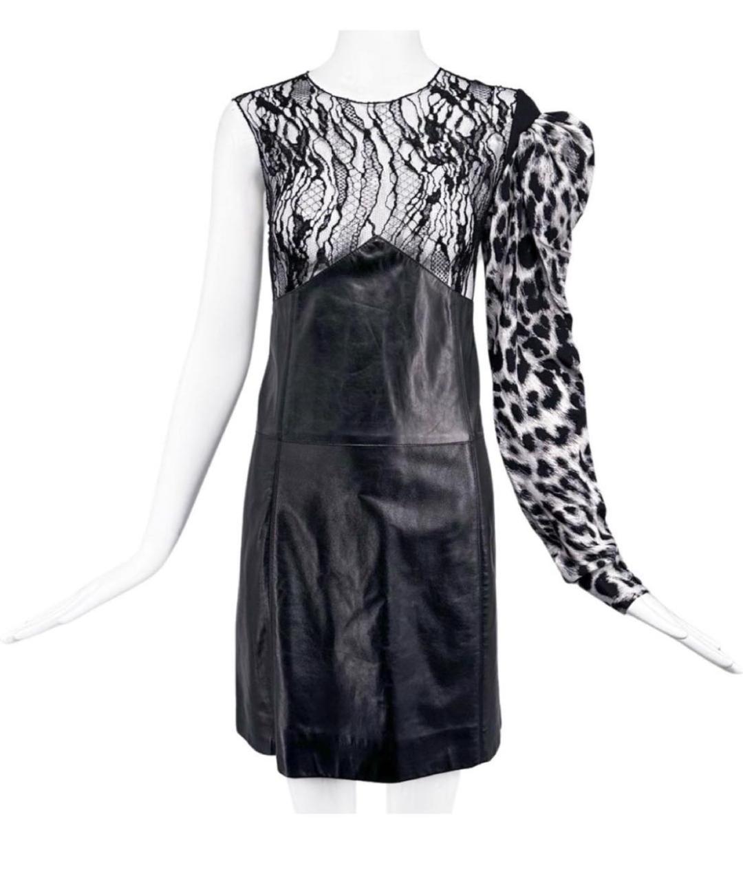 SAINT LAURENT Черное кожаное коктейльное платье, фото 3