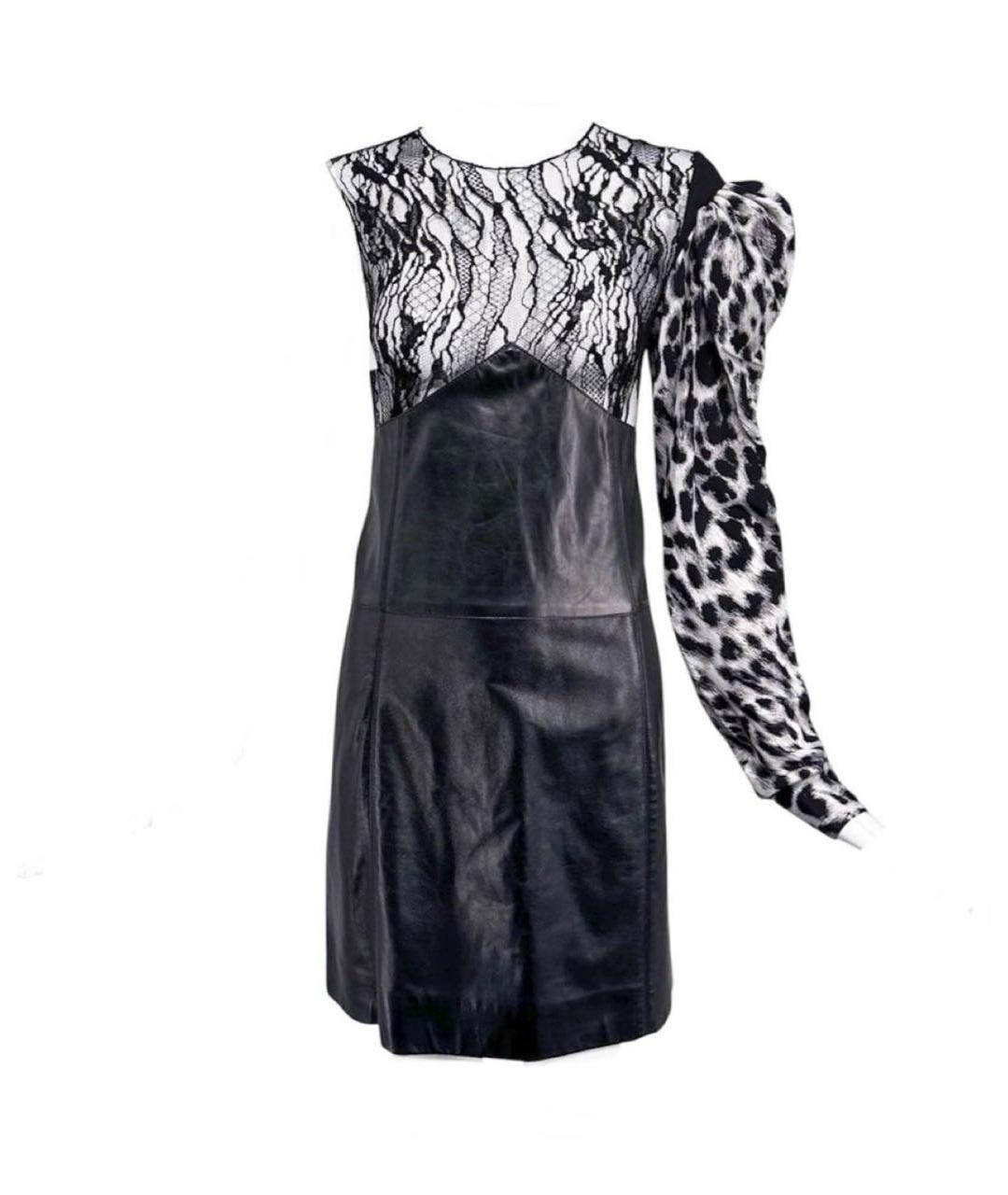 SAINT LAURENT Черное кожаное коктейльное платье, фото 8