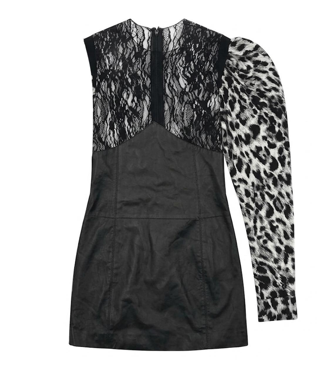 SAINT LAURENT Черное кожаное коктейльное платье, фото 1