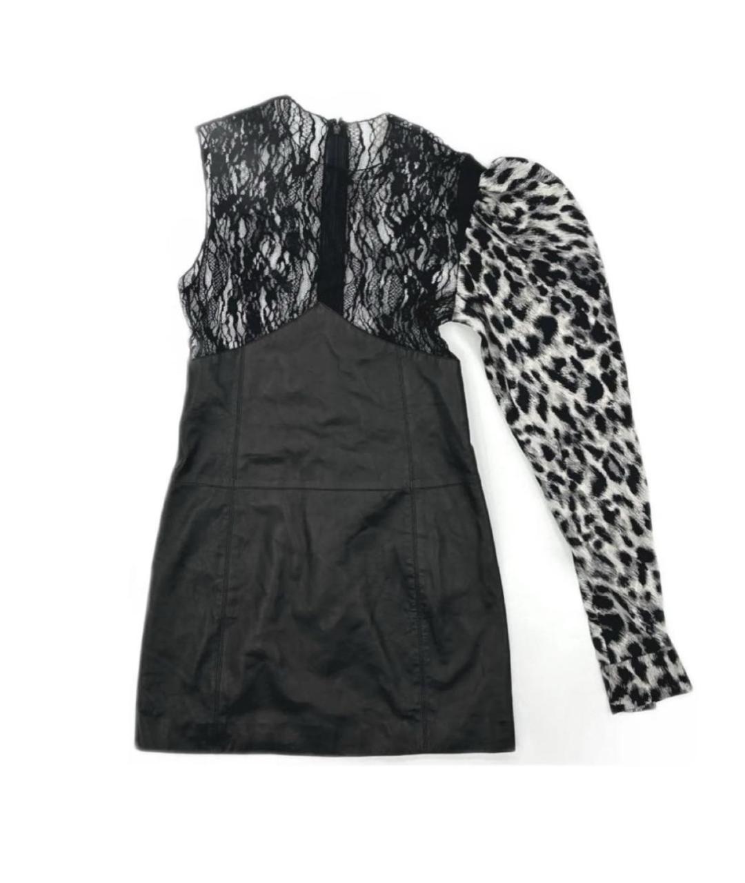 SAINT LAURENT Черное кожаное коктейльное платье, фото 9