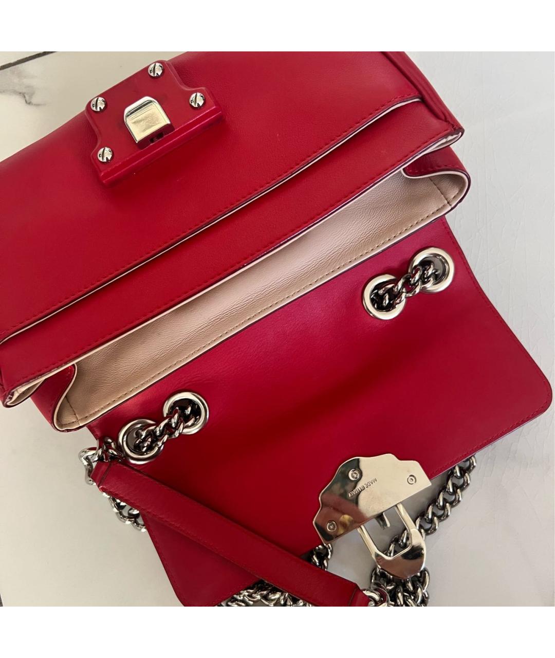 DOLCE&GABBANA Красная кожаная сумка через плечо, фото 8