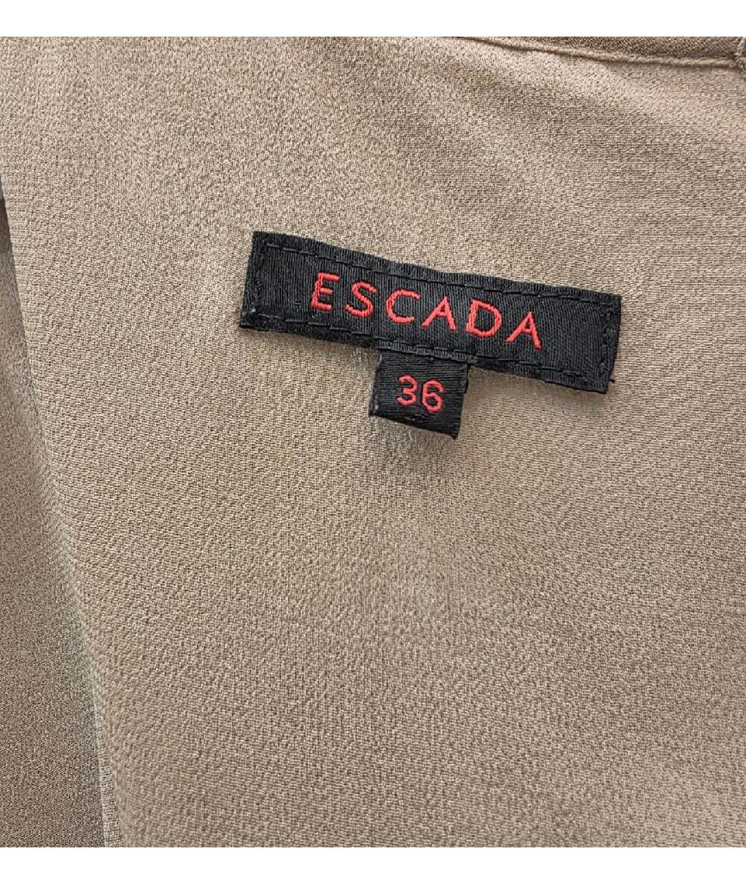 ESCADA Бежевое шелковое коктейльное платье, фото 3