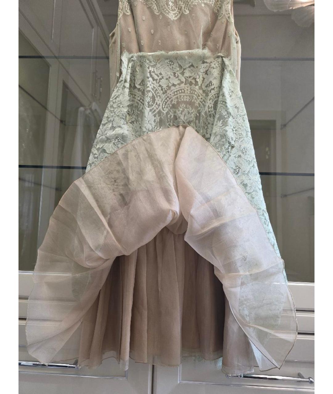 ESCADA Бежевое шелковое коктейльное платье, фото 2