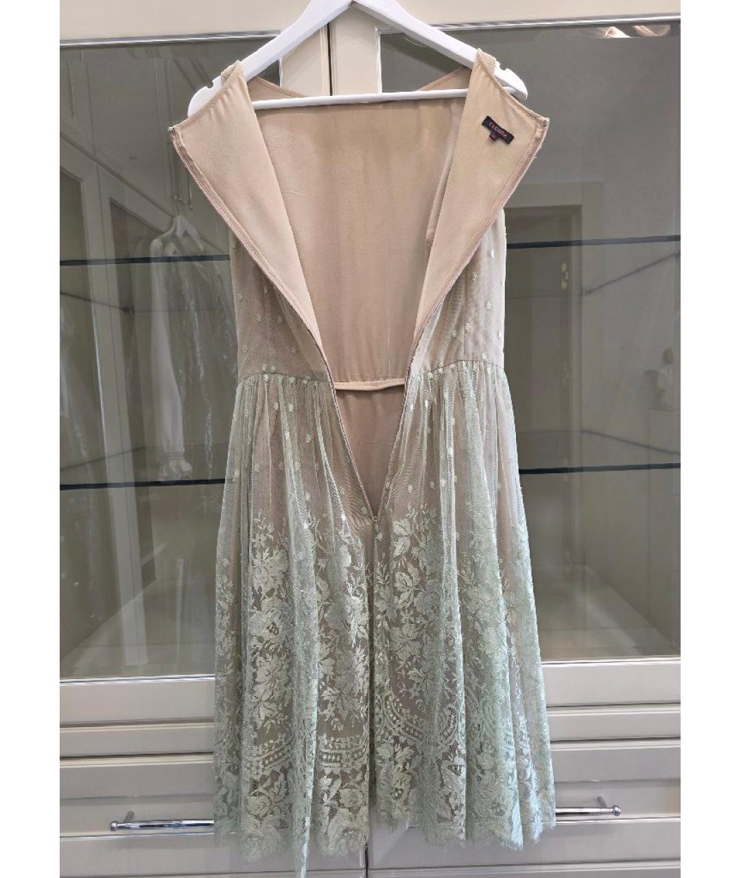 ESCADA Бежевое шелковое коктейльное платье, фото 9