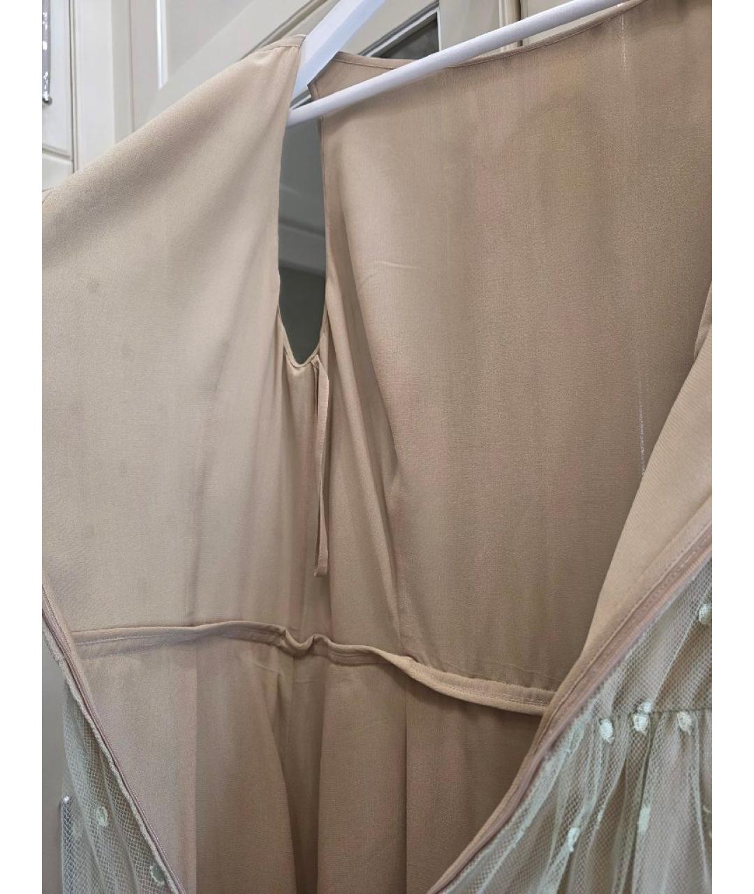 ESCADA Бежевое шелковое коктейльное платье, фото 4