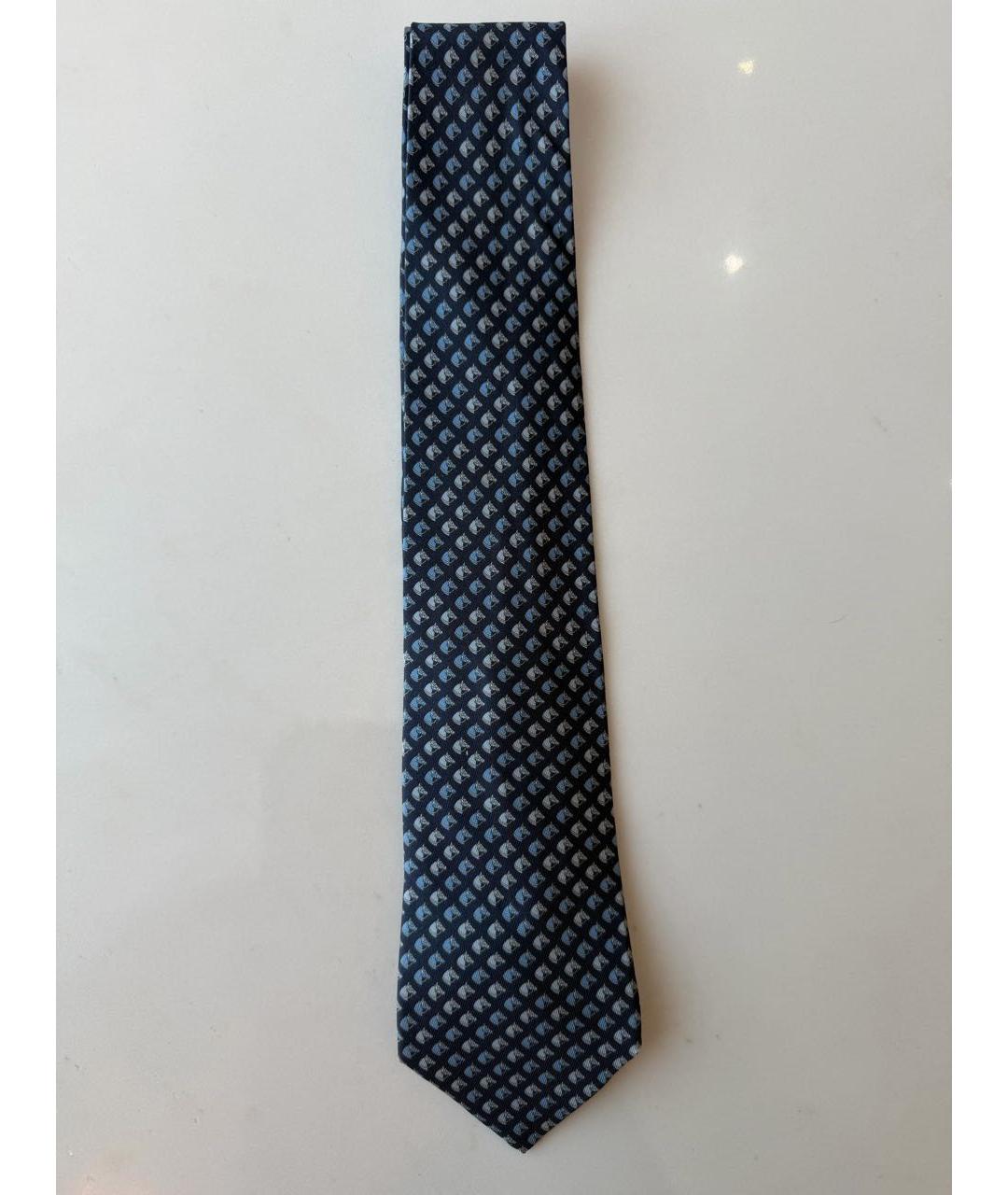 HERMES Синий шелковый галстук, фото 5