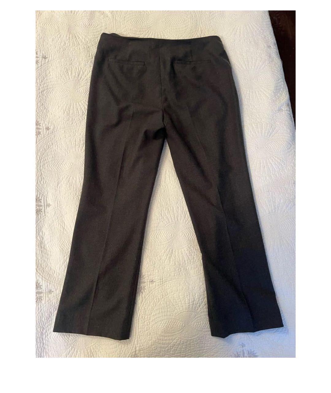 THE ROW Антрацитовые шерстяные прямые брюки, фото 2