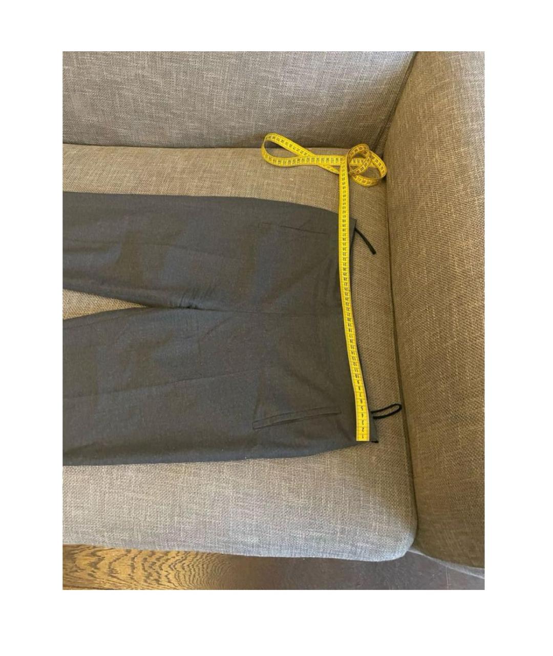 THE ROW Антрацитовые шерстяные прямые брюки, фото 7