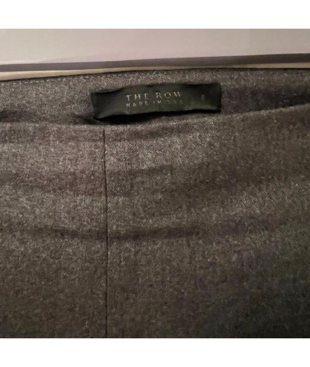 THE ROW Антрацитовые шерстяные прямые брюки, фото 4