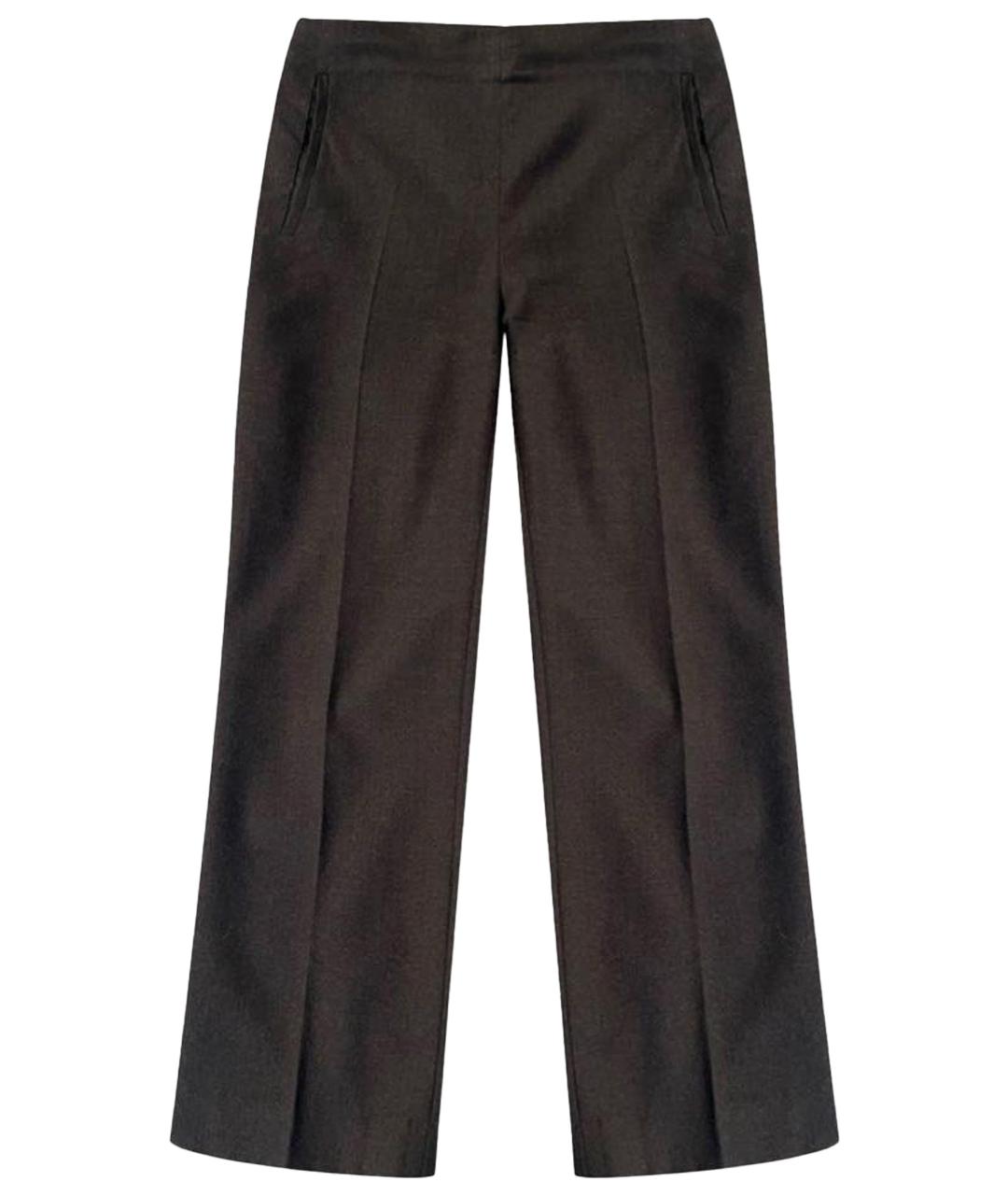 THE ROW Антрацитовые шерстяные прямые брюки, фото 1