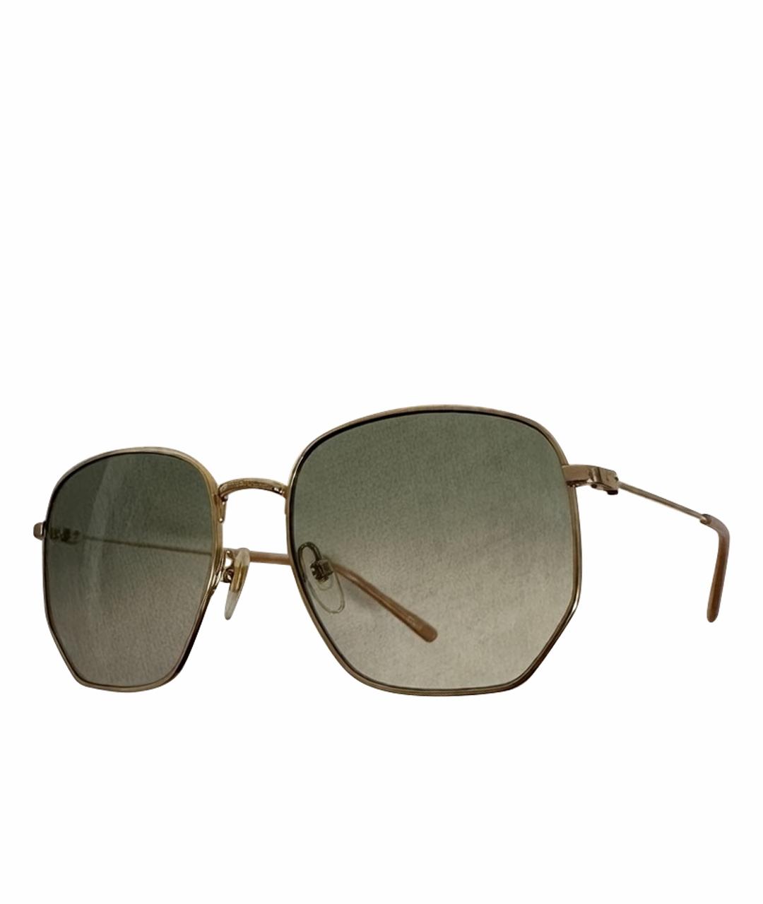 GUCCI Бежевые металлические солнцезащитные очки, фото 7