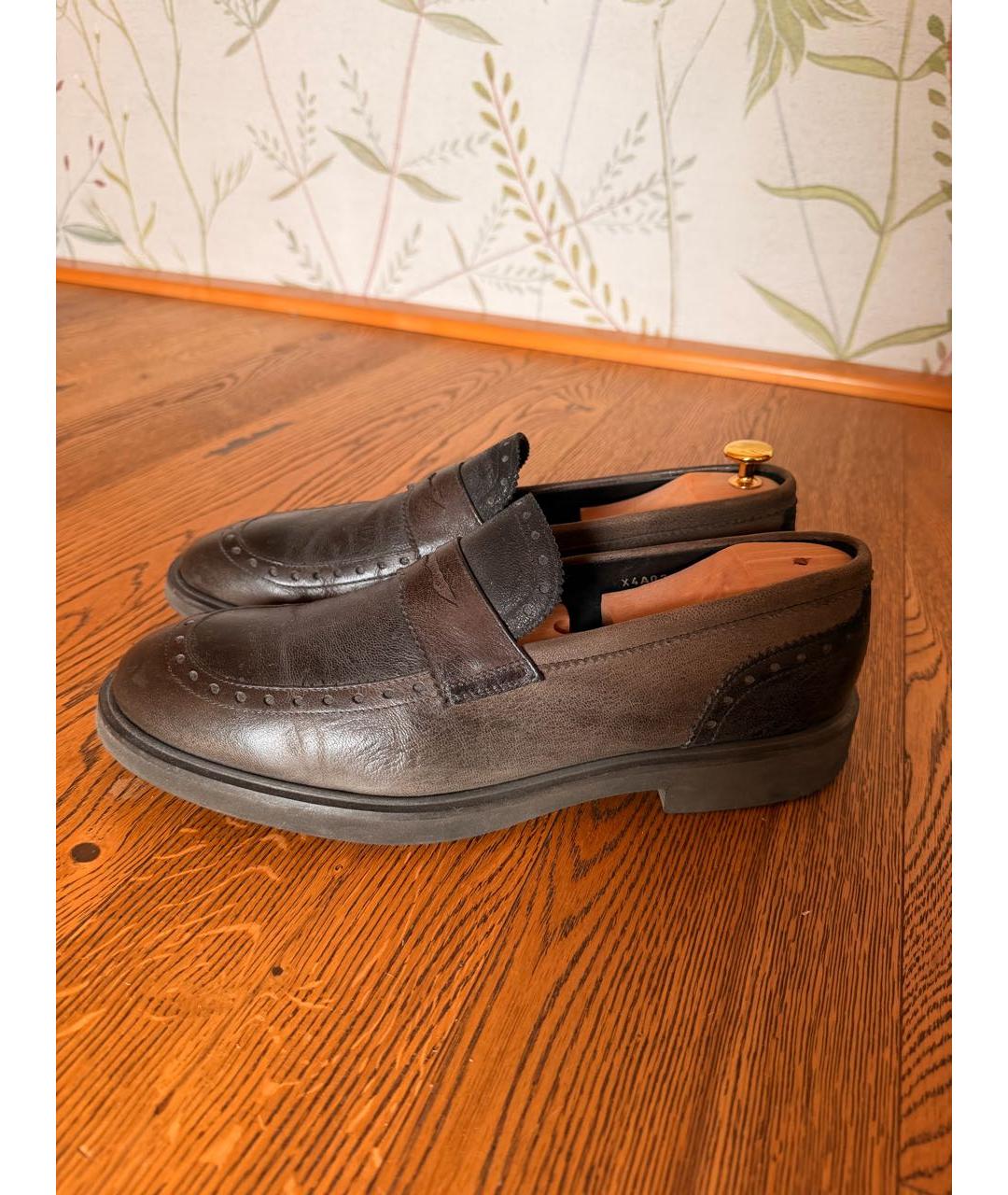 EMPORIO ARMANI Коричневые кожаные лоферы, фото 6