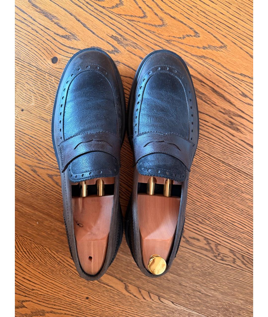 EMPORIO ARMANI Коричневые кожаные лоферы, фото 3