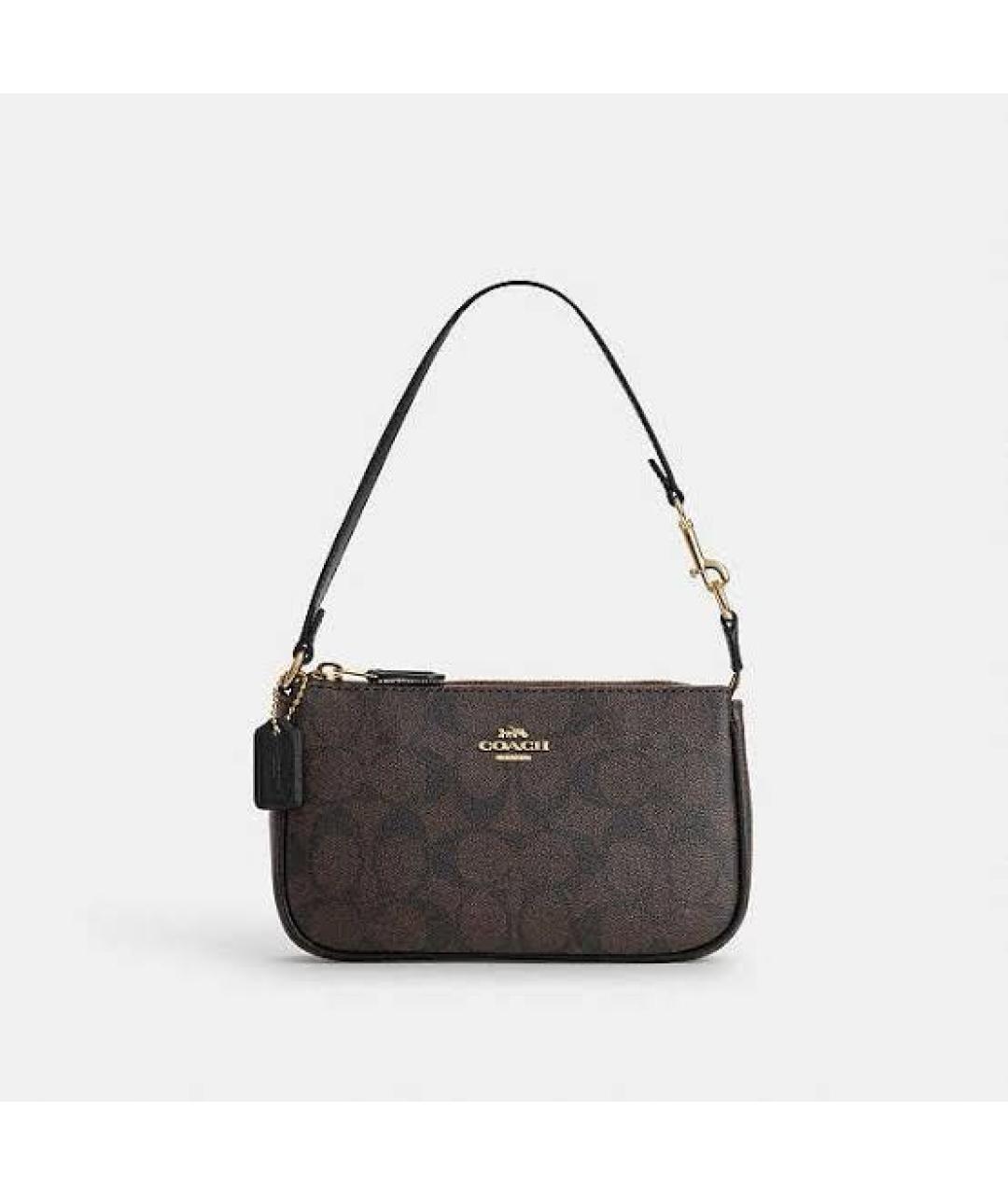 COACH Коричневая сумка с короткими ручками, фото 4
