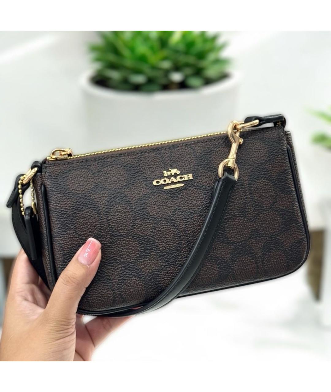 COACH Коричневая сумка с короткими ручками, фото 3