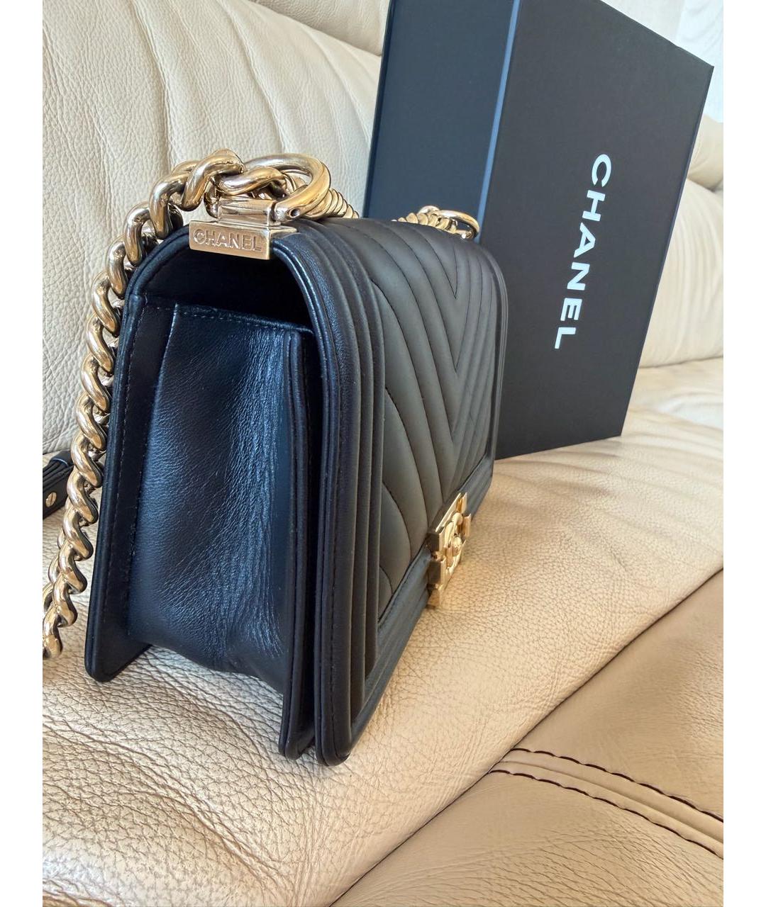 CHANEL Черная кожаная сумка через плечо, фото 2