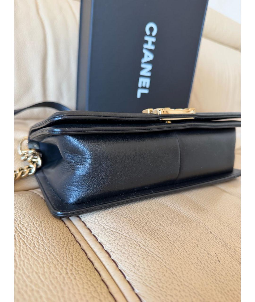 CHANEL Черная кожаная сумка через плечо, фото 6