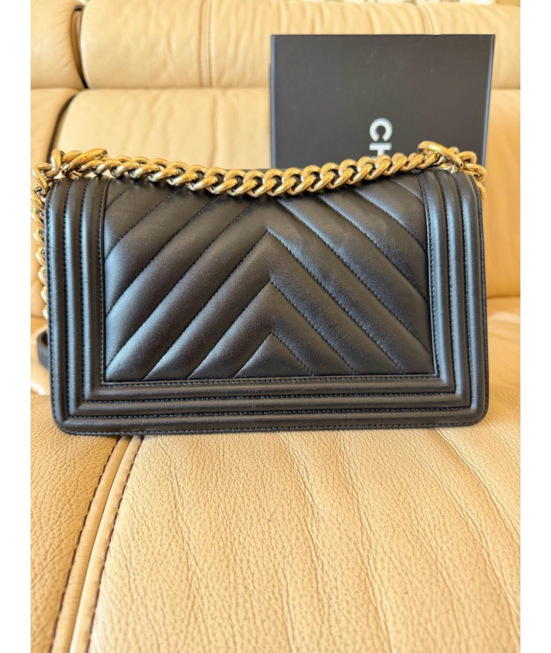 CHANEL Черная кожаная сумка через плечо, фото 3