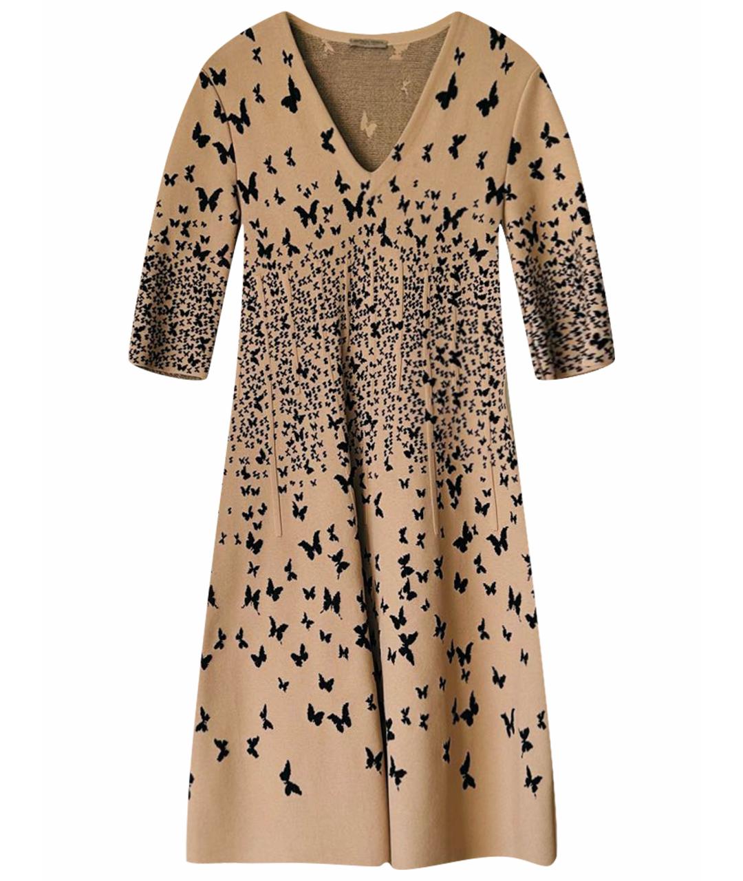 BOTTEGA VENETA Бежевое вискозное повседневное платье, фото 1