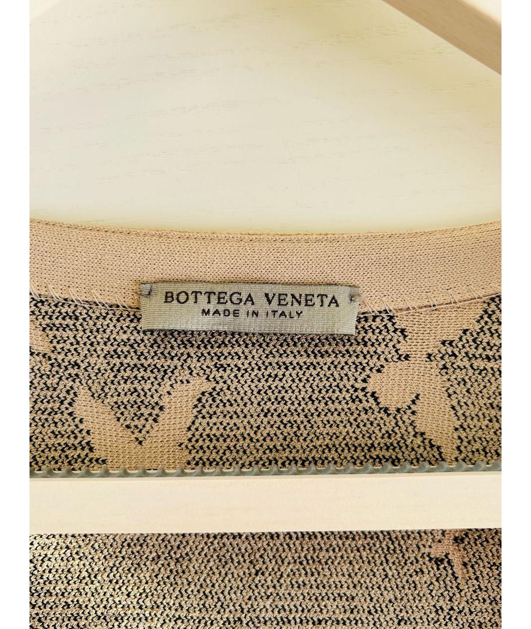 BOTTEGA VENETA Бежевое вискозное повседневное платье, фото 2