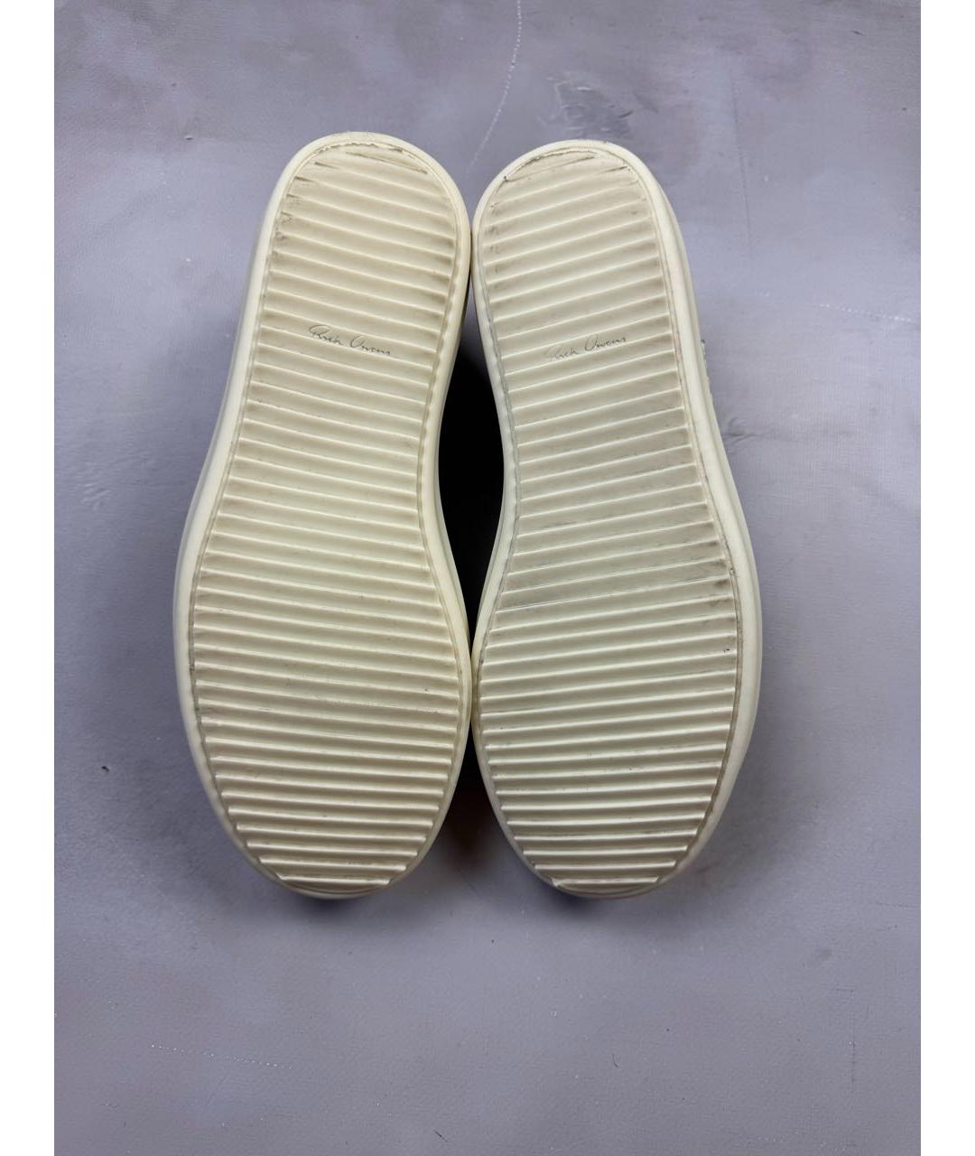 RICK OWENS Голубые кожаные низкие кроссовки / кеды, фото 7