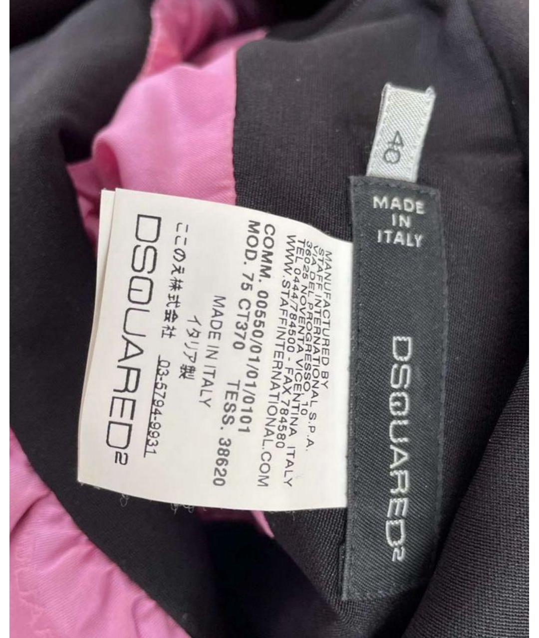 DSQUARED2 Черное шелковое повседневное платье, фото 3