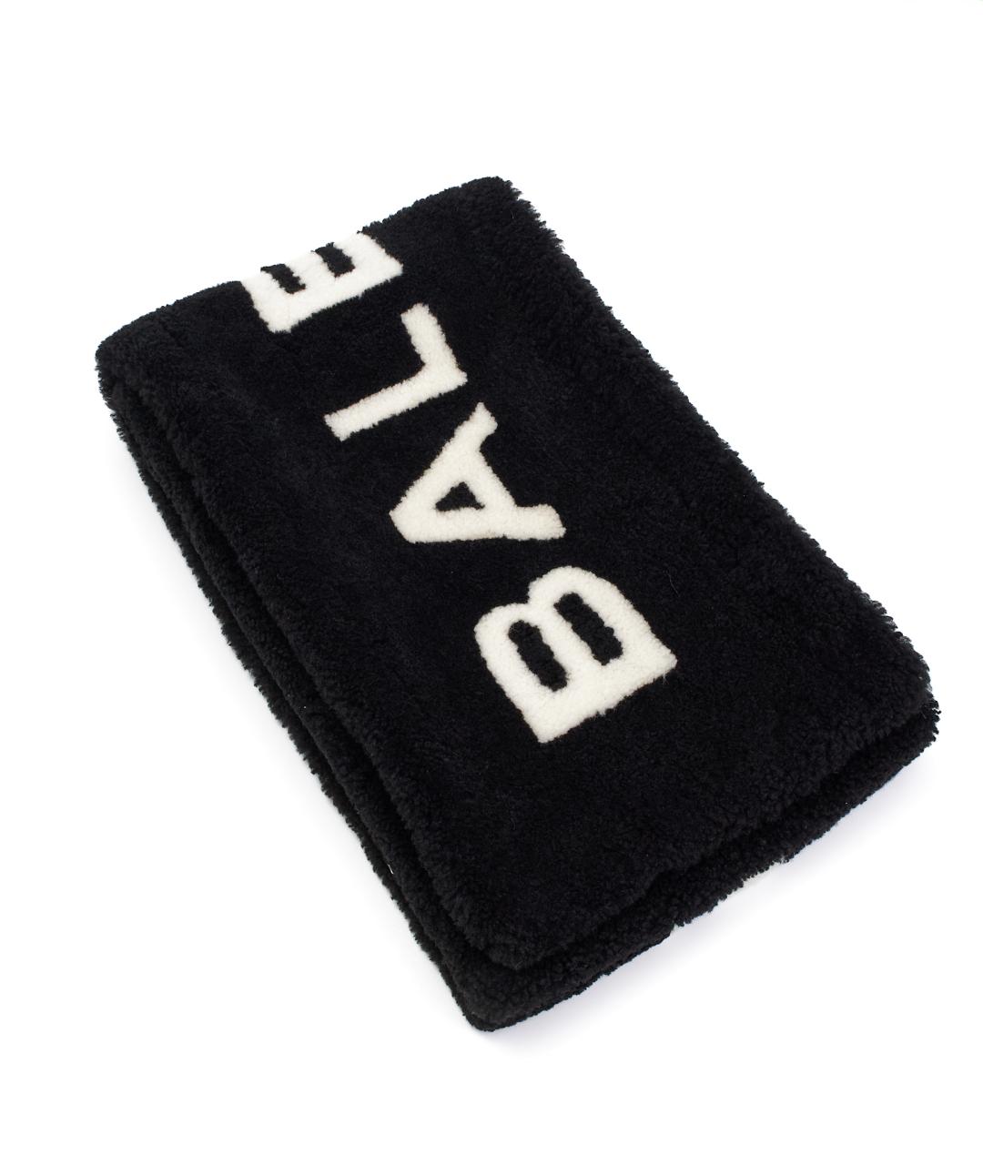 BALENCIAGA Черный шерстяной шарф, фото 3