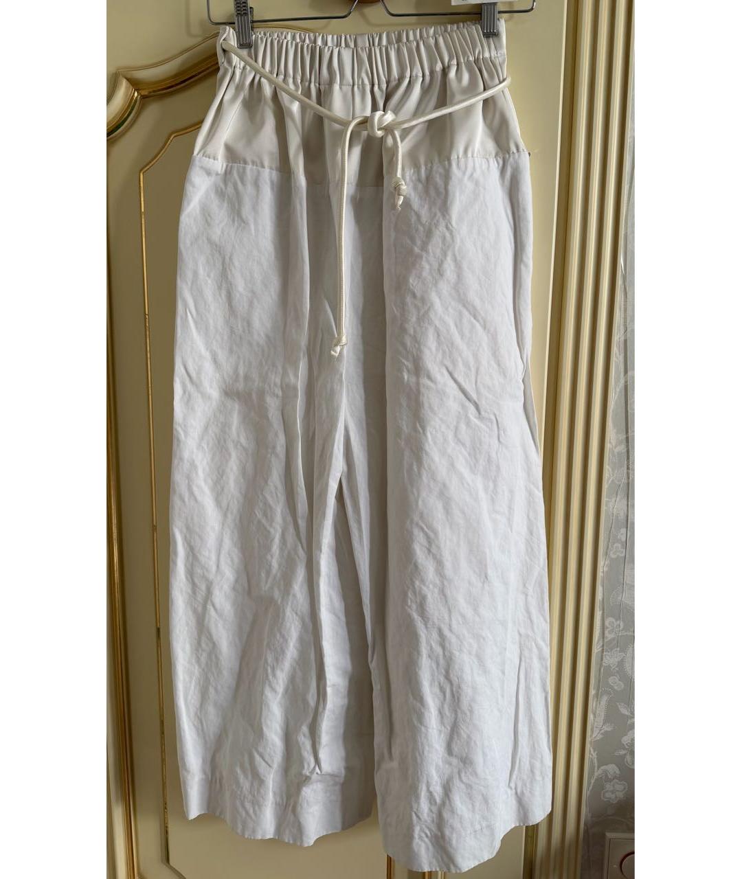 SPORTMAX Бежевые хлопковые брюки широкие, фото 7