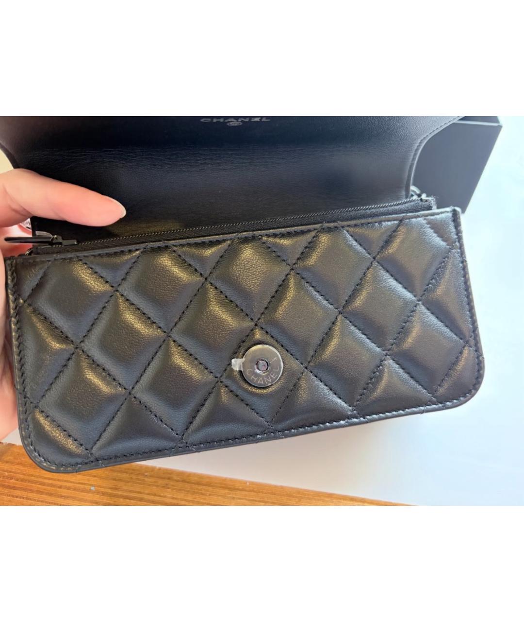 CHANEL Черная кожаная сумка через плечо, фото 7