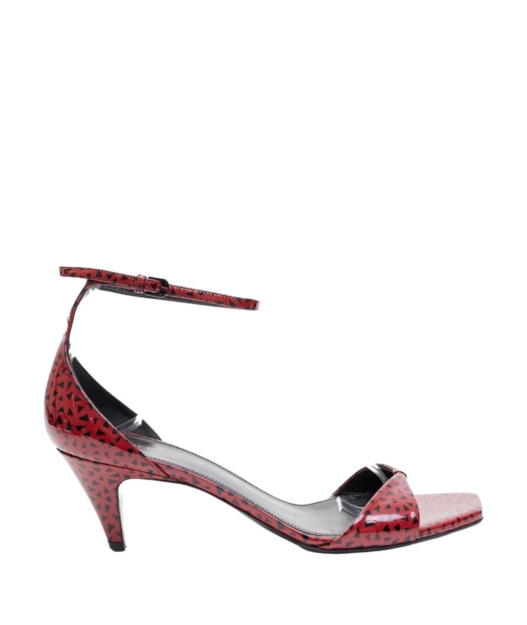 SAINT LAURENT Красные кожаные босоножки, фото 1