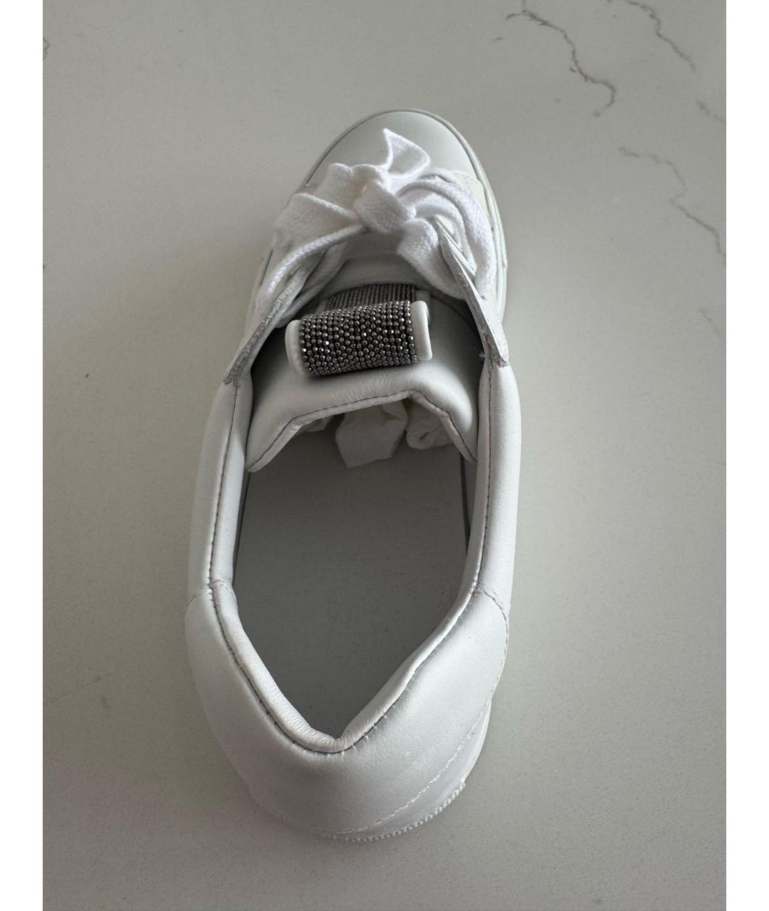 BRUNELLO CUCINELLI Белые кожаные слипоны, фото 4