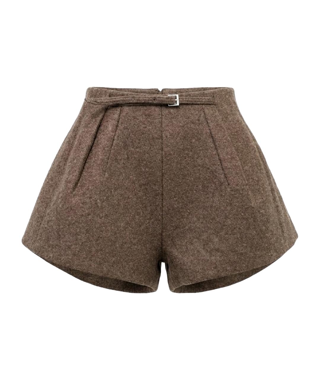 JACQUEMUS Коричневые полиэстеровые шорты, фото 1