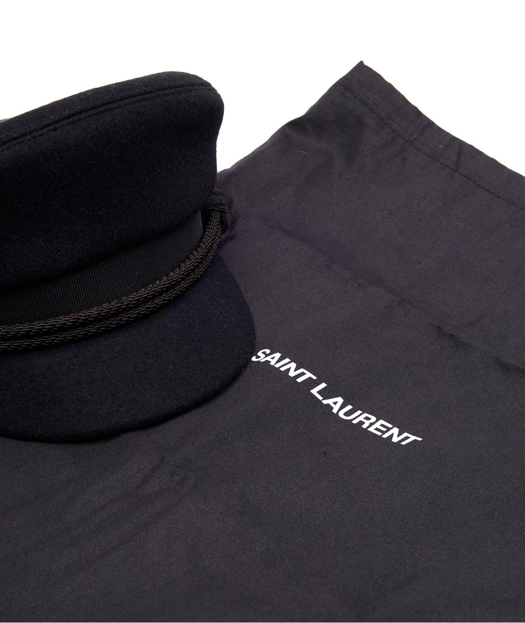 SAINT LAURENT Черная шерстяная кепка, фото 5