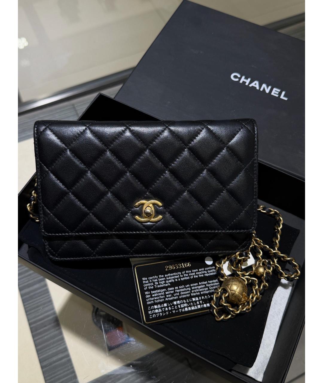 CHANEL Черная кожаная сумка через плечо, фото 7