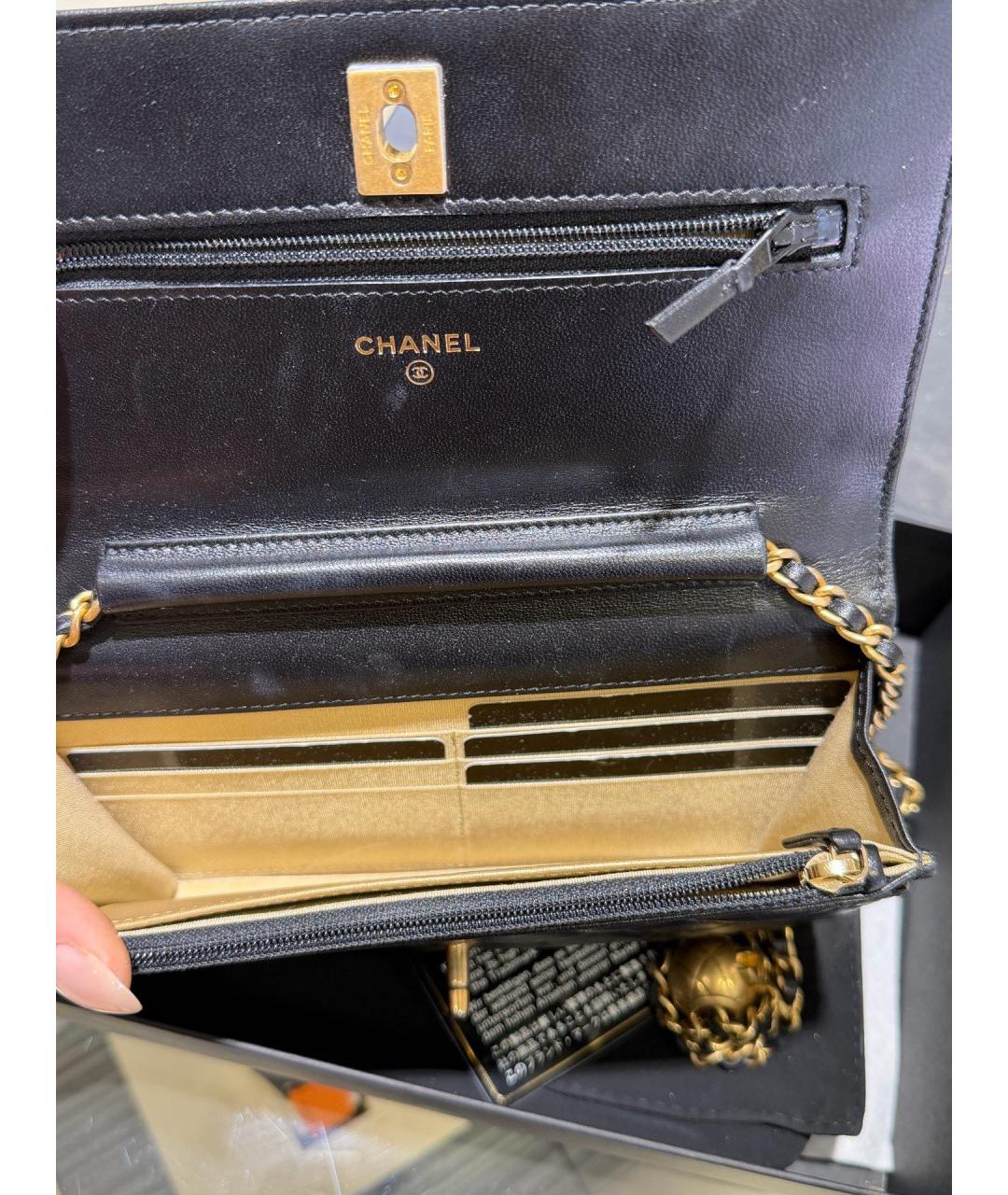 CHANEL Черная кожаная сумка через плечо, фото 6